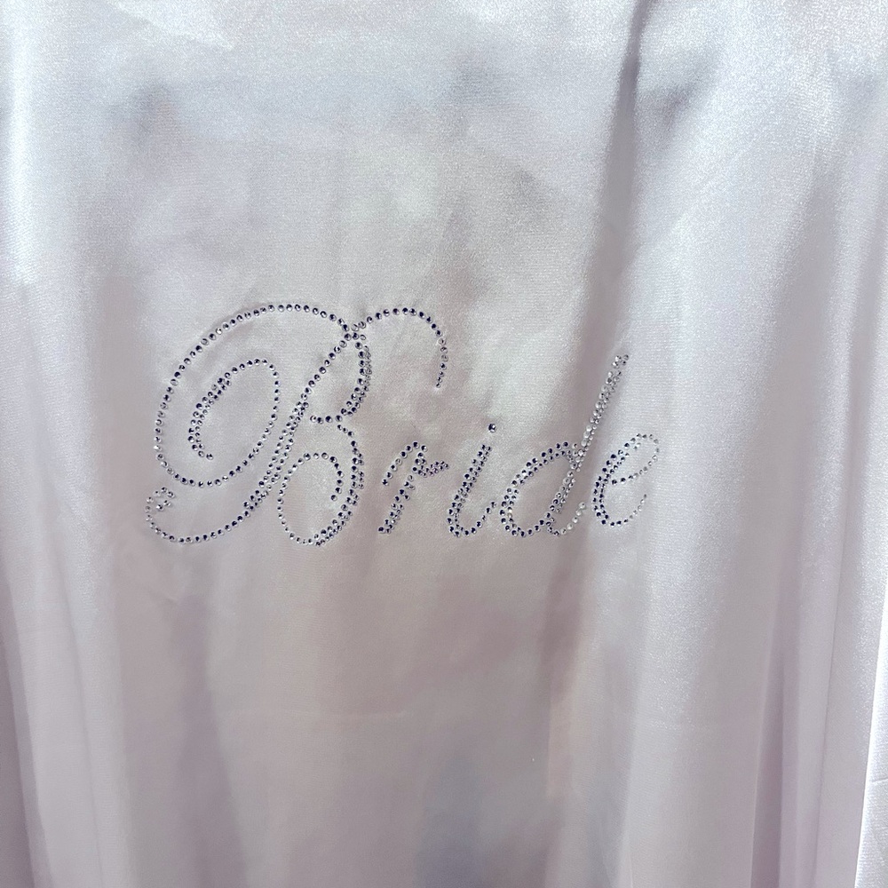 David's Bridal Ivory Satin Robe